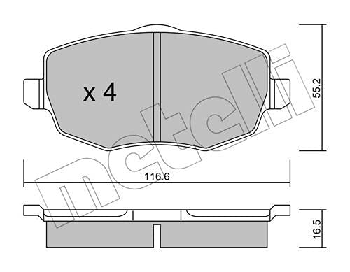 metelligroup 22-0528-0 Bremsbeläge, Made in Italy, Ersatzteile für Autos, ECE R90-zertifiziert, Kupferfrei von metelligroup