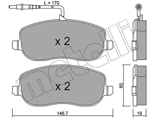 metelligroup 22-0530-0 Bremsbeläge, Made in Italy, Ersatzteile für Autos, ECE R90-zertifiziert, Kupferfrei von metelligroup