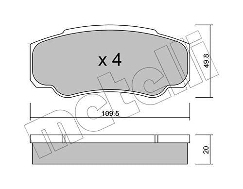 metelligroup 22-0532-0 Bremsbeläge, Made in Italy, Ersatzteile für Autos, ECE R90-zertifiziert, Kupferfrei von metelligroup