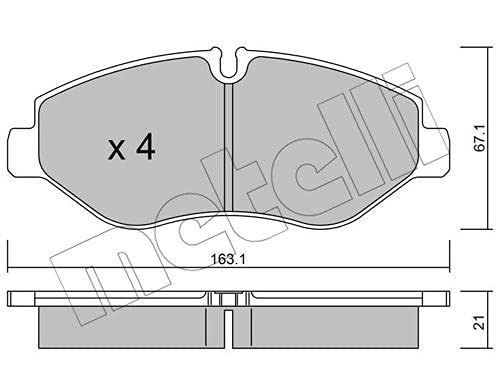 metelligroup 22-0671-1 Bremsbeläge, Made in Italy, Ersatzteile für Autos, ECE R90-zertifiziert, Kupferfrei von metelligroup