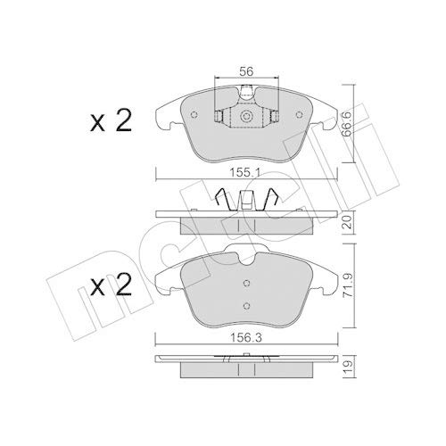 metelligroup 22-0675-0 Bremsbeläge, Made in Italy, Ersatzteile für Autos, ECE R90-zertifiziert, Kupferfrei von metelligroup