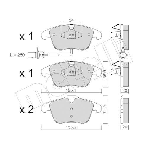 metelligroup 22-0675-2 Bremsbeläge, Made in Italy, Ersatzteile für Autos, ECE R90-zertifiziert, Kupferfrei von metelligroup