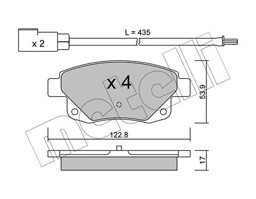 metelligroup 22-0681-0 Bremsbeläge, Made in Italy, Ersatzteile für Autos, ECE R90-zertifiziert, Kupferfrei von metelligroup