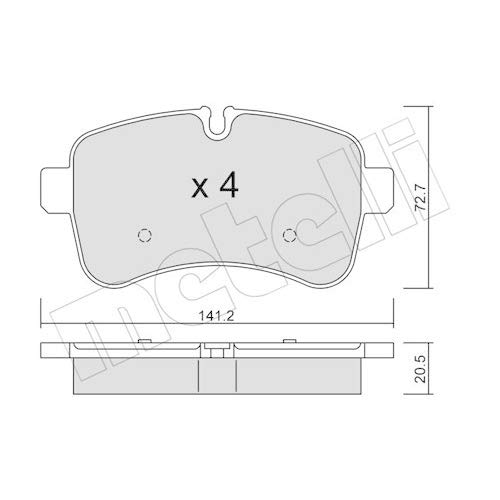 metelligroup 22-0711-0 Bremsbeläge, Made in Italy, Ersatzteile für Autos, ECE R90-zertifiziert, Kupferfrei von metelligroup