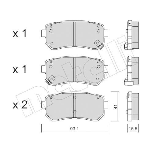 metelligroup 22-0725-0 Bremsbeläge, Made in Italy, Ersatzteile für Autos, ECE R90-zertifiziert, Kupferfrei von metelligroup