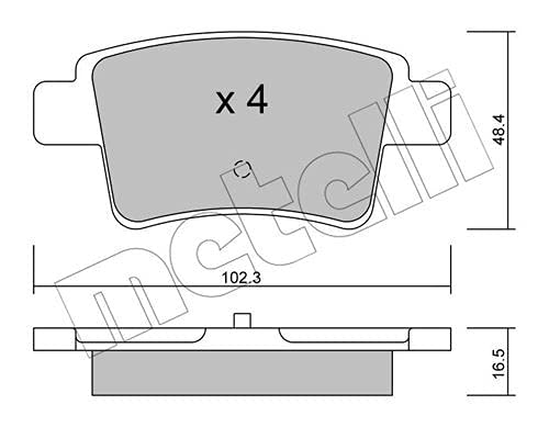 metelligroup 22-0801-0 Bremsbeläge, Made in Italy, Ersatzteile für Autos, ECE R90-zertifiziert, Kupferfrei von metelligroup