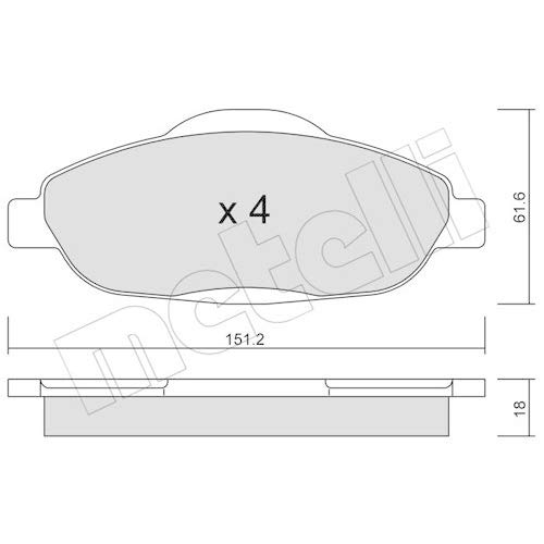 metelligroup 22-0804-0 Bremsbeläge, Made in Italy, Ersatzteile für Autos, ECE R90-zertifiziert, Kupferfrei von metelligroup