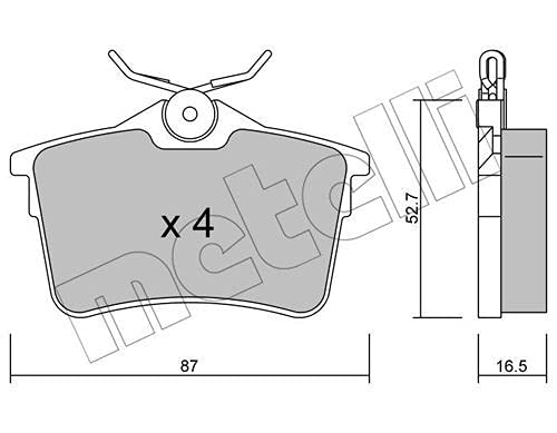 metelligroup 22-0816-0 Bremsbeläge, Made in Italy, Ersatzteile für Autos, ECE R90-zertifiziert, Kupferfrei von metelligroup