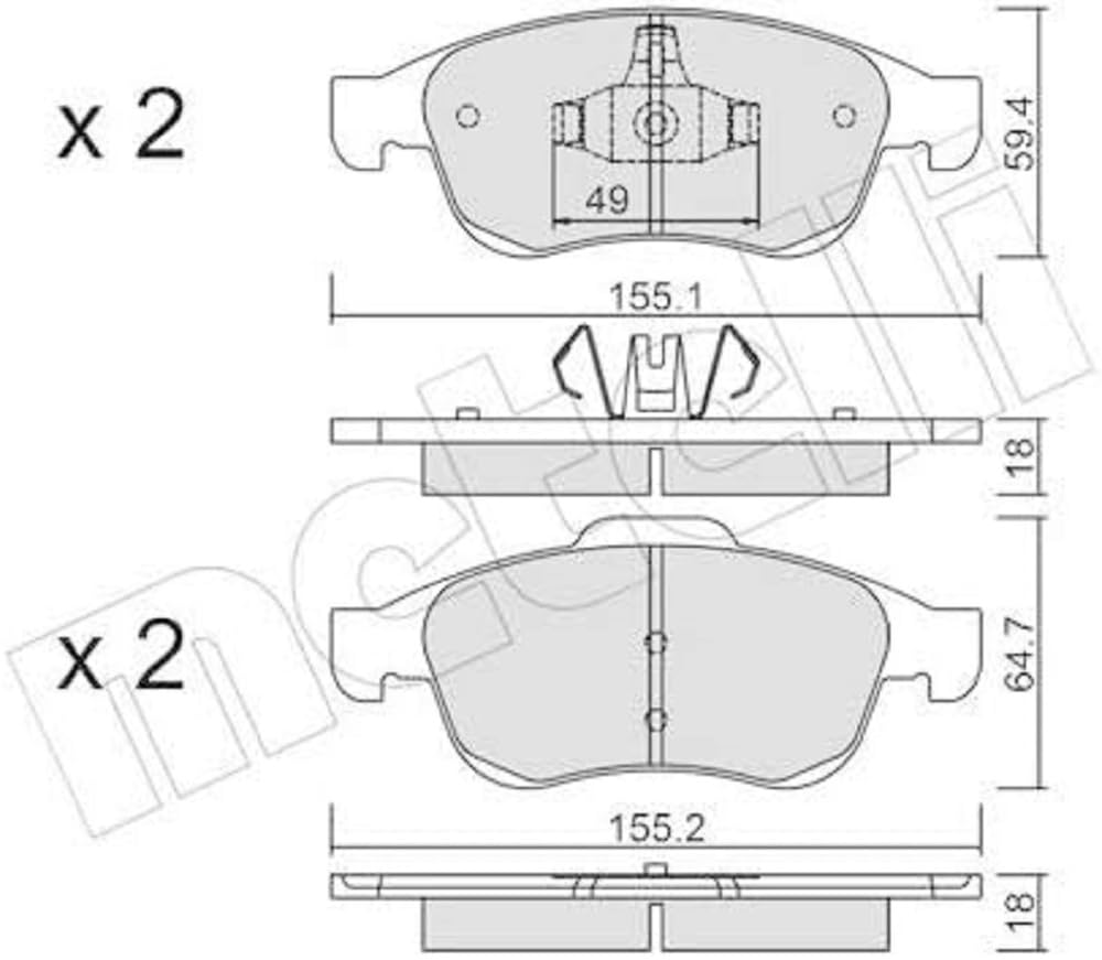 metelligroup 22-0817-0 Bremsbeläge, Made in Italy, Ersatzteile für Autos, ECE R90-zertifiziert, Kupferfrei von metelligroup