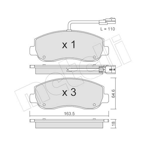 metelligroup 22-0898-0 Bremsbeläge, Made in Italy, Ersatzteile für Autos, ECE R90-zertifiziert, Kupferfrei von metelligroup