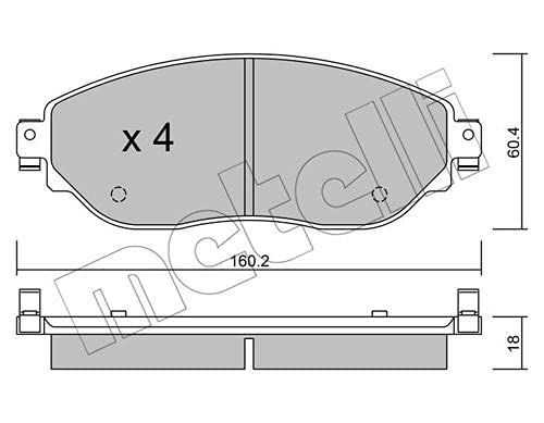 metelligroup 22-1003-0 Bremsbeläge, Made in Italy, Ersatzteile für Autos, ECE R90-zertifiziert, Kupferfrei von metelligroup