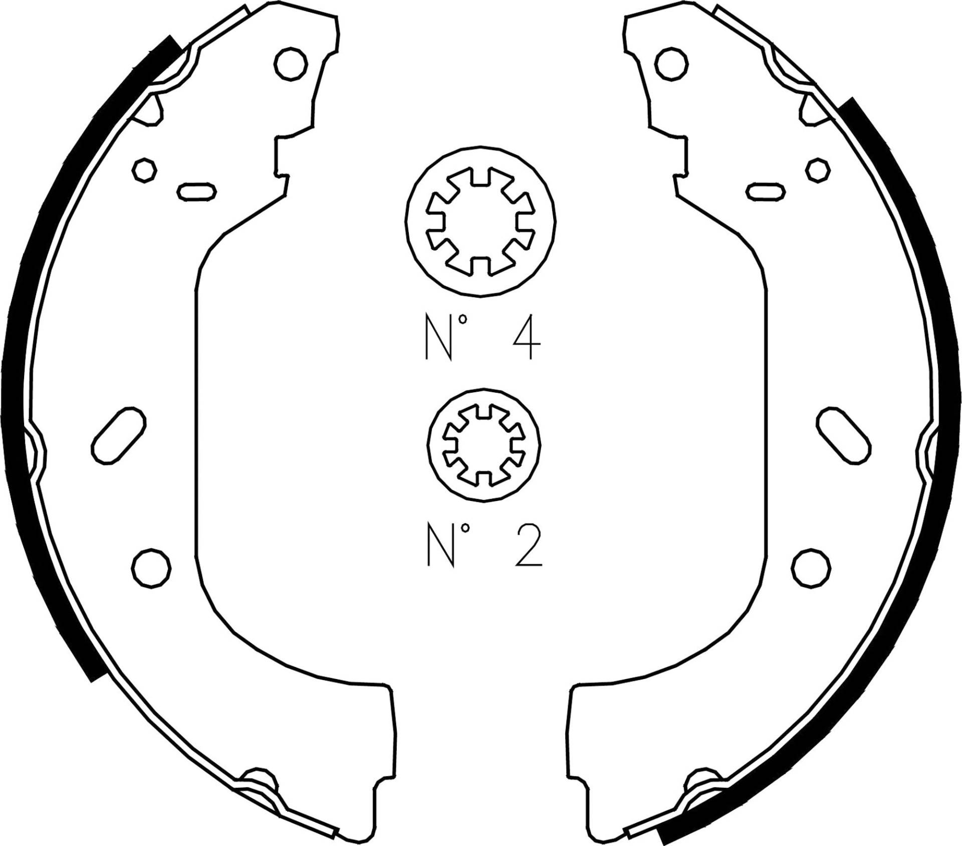 metelligroup 53-0074 Bremsbacken Made in Italy, Ersatzteil für Auto, Kit Bestehend aus 4 Teilen, ECE R90-Zertifiziert von metelligroup