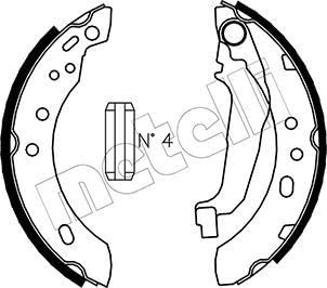 metelligroup 53-0284 Bremsbacken Made in Italy, Ersatzteil für Auto, Kit Bestehend aus 4 Teilen, ECE R90-Zertifiziert von metelligroup