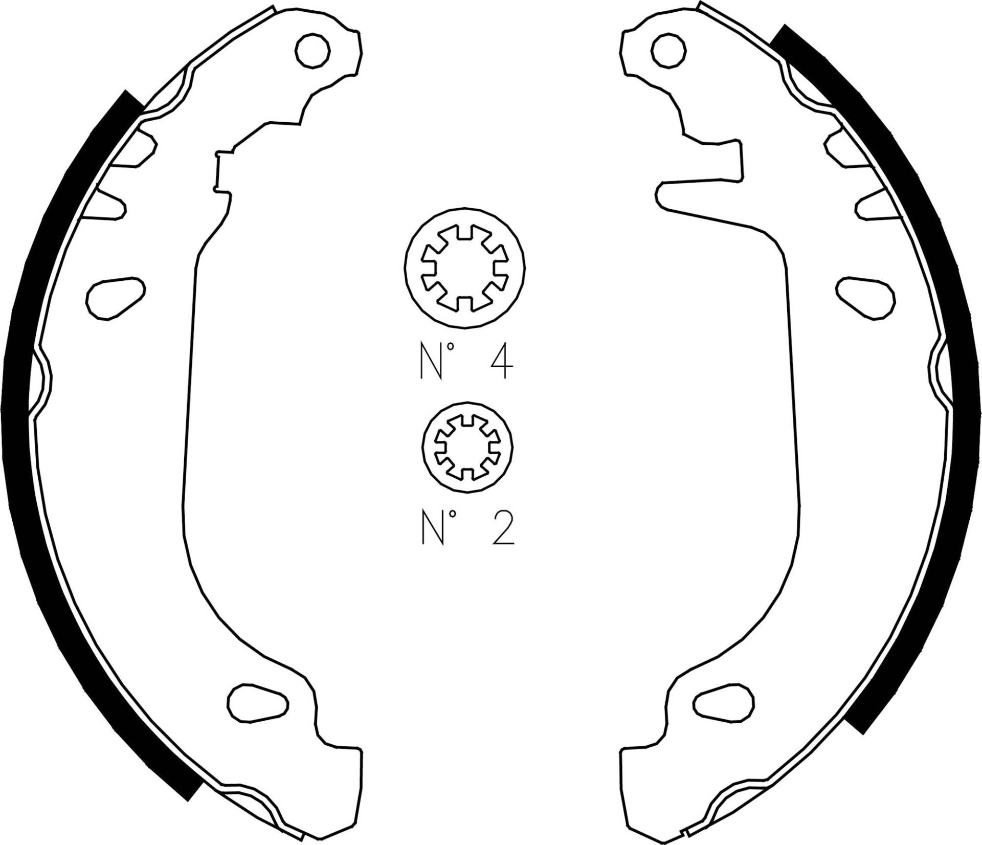 metelligroup 53-0345 Bremsbacken Made in Italy, Ersatzteil für Auto, Kit Bestehend aus 4 Teilen, ECE R90-Zertifiziert von metelligroup