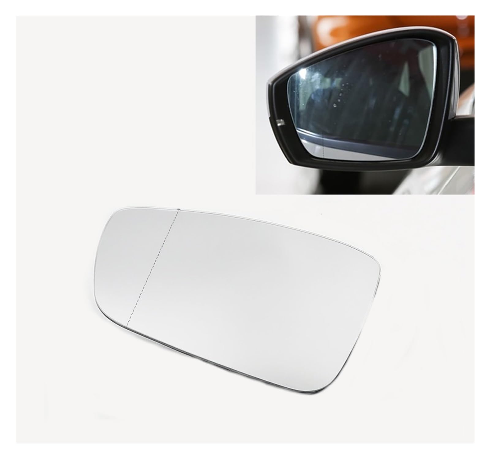 Spiegelglas Für VW Für Polo 2014 2015 2016 2017 2018 Auto Seite Spiegel Rückspiegel Objektiv Weiß Glas Mit Erhitzt Funktion Außenspiegel (Größe : Left side) von mhbh