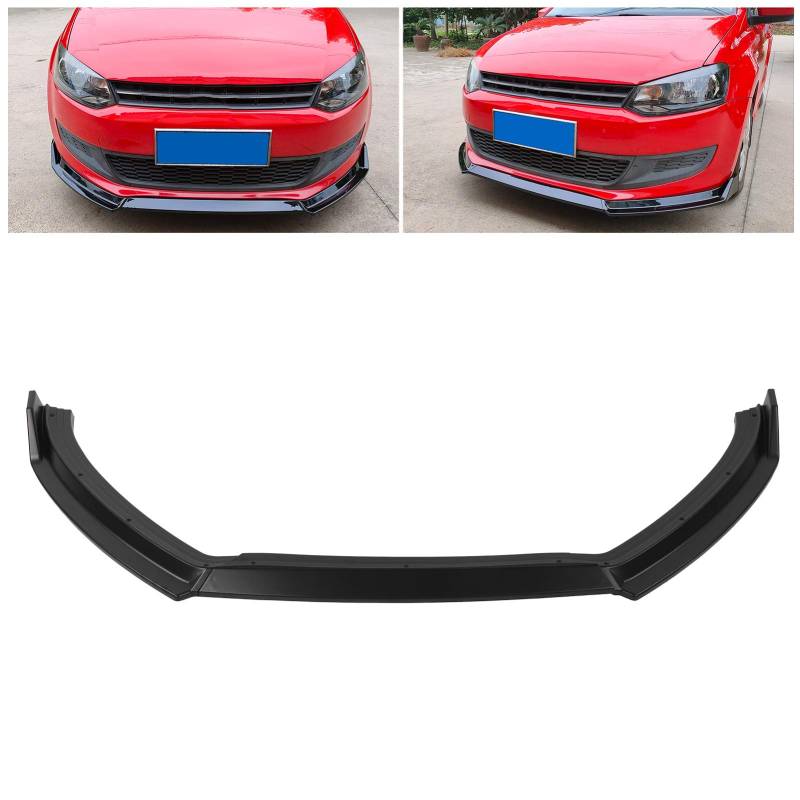 Frontstoßstangenspoiler, Frontlippenspoiler Hohe Festigkeit und Flexibilität für Polo MK5 6R Standard Pre-Facelift 2009-2014(Matte black) von minifinker