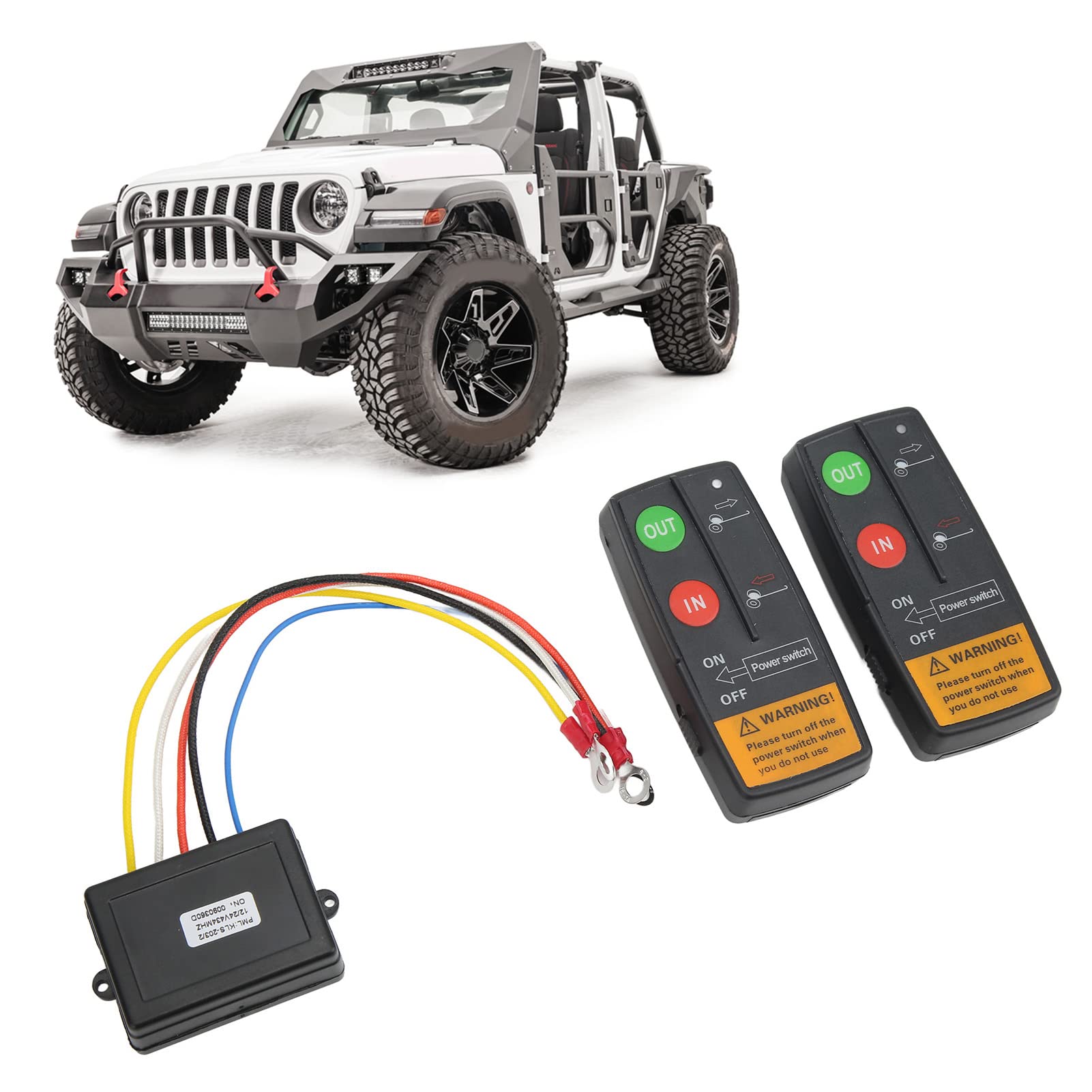 minifinker Winch Controller, Handheld Universal 12V 24V Kontrollleuchte Wireless Winch Remote Control Kit 75ft Reichweite für Auto für LKW von minifinker