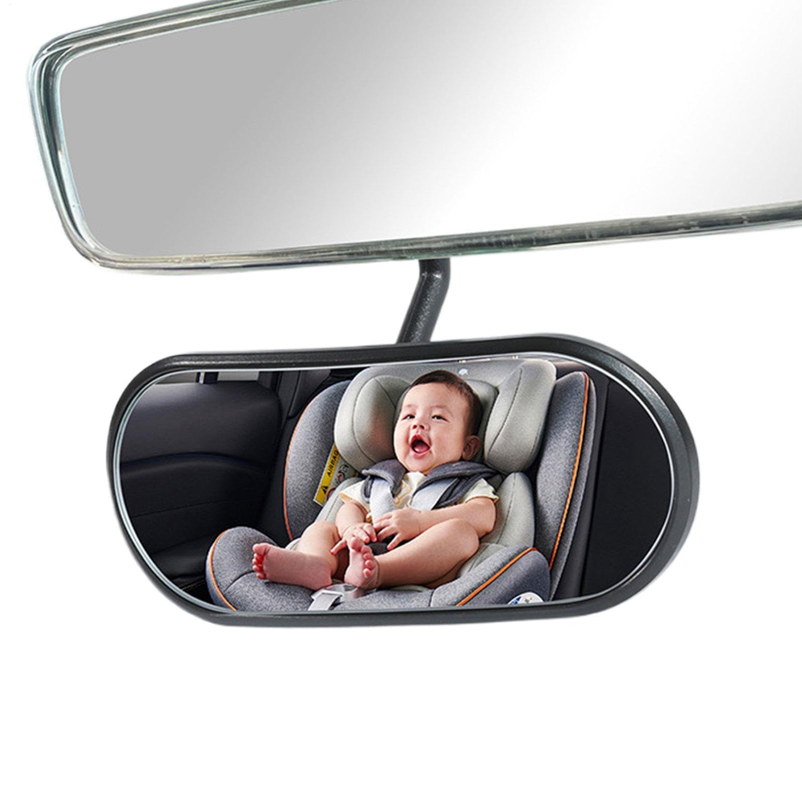 mivceklw Baby Car Mirror, 360° Rotating Rearview, Adjustable Wide Angle, Shatterproof Glass, Easy Adhesive Mount Ideal for Backseat Kids Safety Monitoring, 1pc von mivceklw