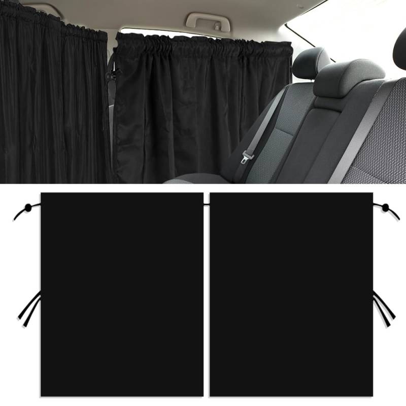 mizikuu Auto Trennvorhänge Sonnenschutz, 140 * 80cm Auto Sichtschutz Vorhänge Reise Privatsphäre Abnehmbarer Vorhang vorne hinten Sonnenblenden Seitenfensterabdeckungen für Alle Auto-Sonnencreme von mizikuu