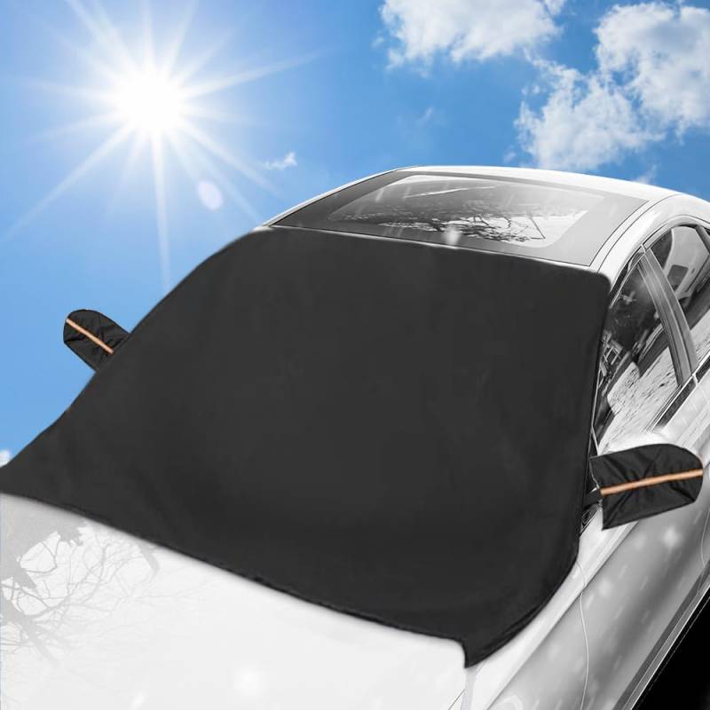 mizikuu Frontscheibenabdeckung, Sonnenschutz Auto Frontscheibe Sommer Windschutzscheibenabdeckung, Scheibenabdeckung Faltbare UV-Schutz Abdeckung Auto gegen Hohe Temperatur Schnee Staub, 215 * 125cm von mizikuu