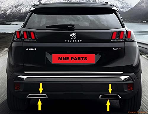 für Peugeot 3008 SUV 2016 + Chrom Auspuffrahmen 2 Stück Edelstahl von mne parts