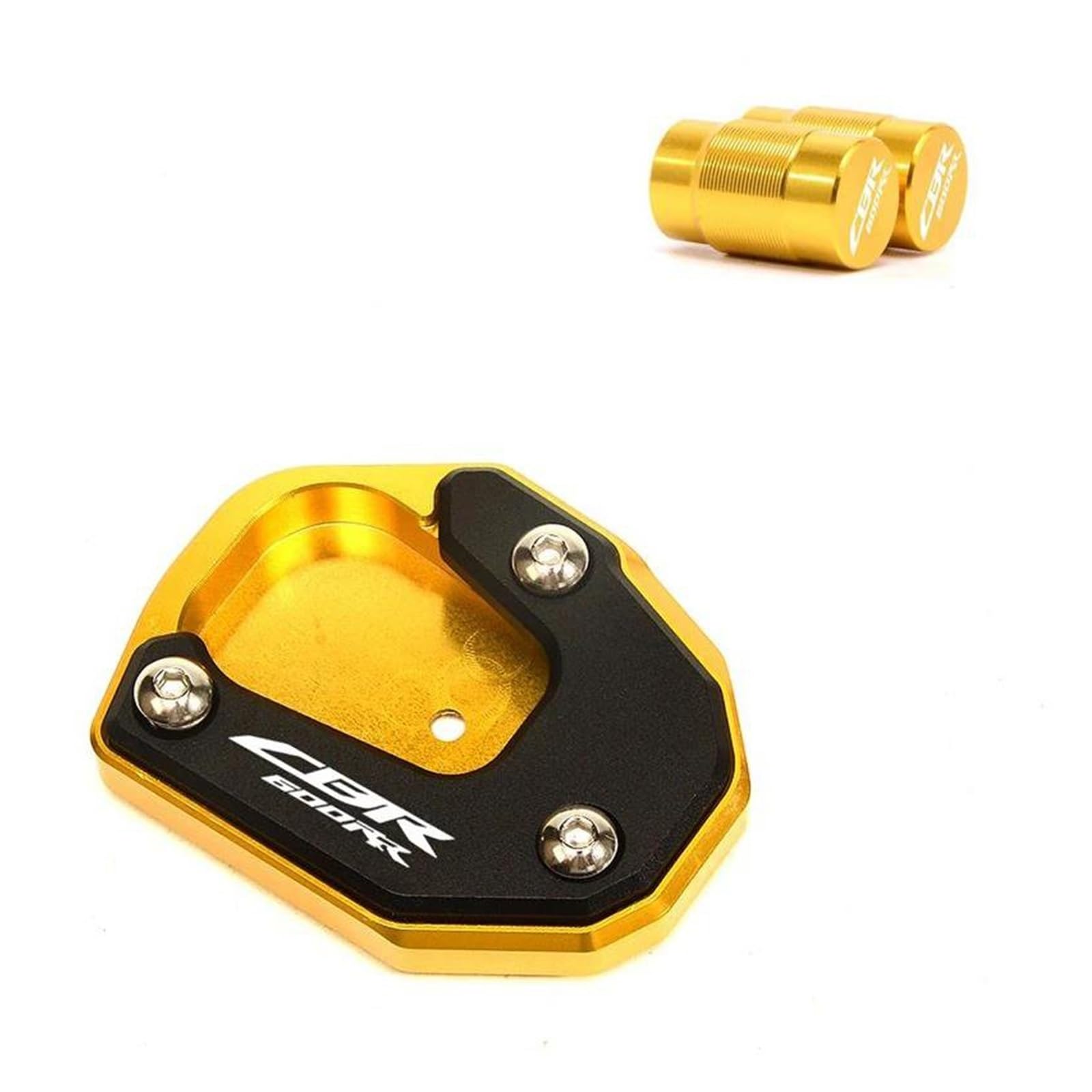 Für CBR600RR CBR 600RR 2007-2022 2021 2020 Ventilkappe Ständer Fuß Seitenständer Verlängerung Pad Stützplatte(Gold) von mojieou