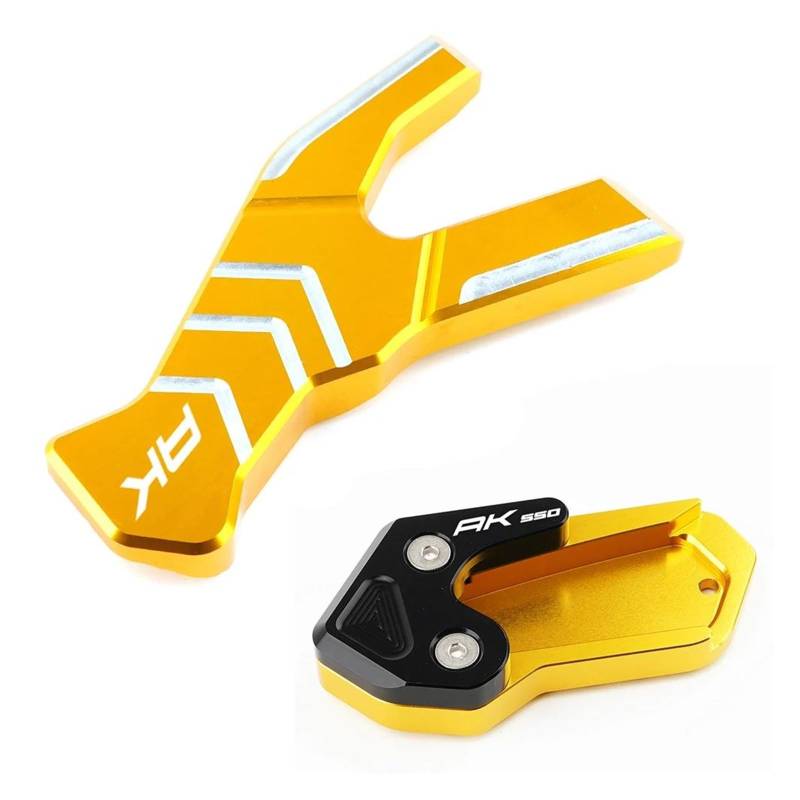 Für KYMCO AK550 AK 550 Ak550 2017-2020 Motorrad Seite Stehen Pad Enlarger Kickstand Seite Hilfs(Gold) von mojieou