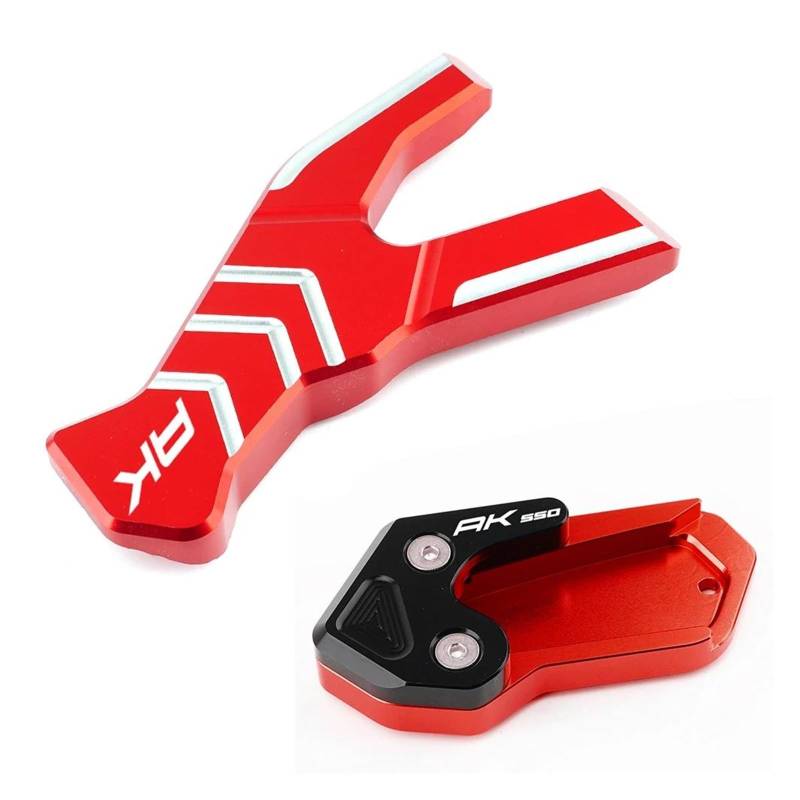 Für KYMCO AK550 AK 550 Ak550 2017-2020 Motorrad Seite Stehen Pad Enlarger Kickstand Seite Hilfs(Red) von mojieou