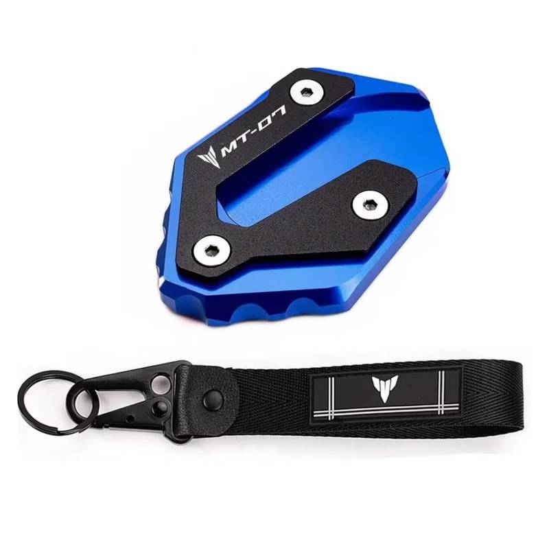 Für MT07 MT-07 Mt07 2014-2021 2022 2023 2024 Seitenständer Vergrößern Kickstand Extension Plate Pad Schlüsselanhänger Ring(Blue b) von mojieou