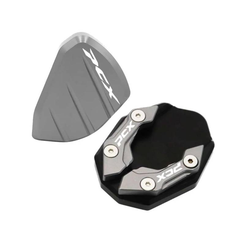 Für Pcx150 Pcx160 PCX 150 160 Motorrad Kickstand Fuß Seitenständer Verlängerung Pad Stützplatte(Gray) von mojieou