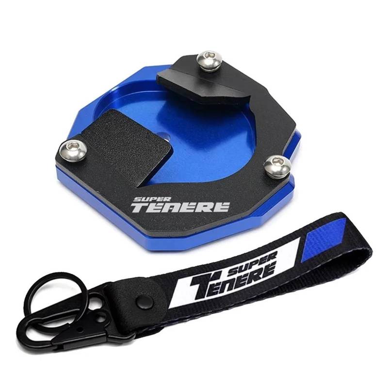 Für Super Tenere1200 Tenere 1200 XT1200Z XR1200ZE 2014-2020 Seitenständerverlängerung Fußvergrößerer Schlüsselanhänger(Blau) von mojieou