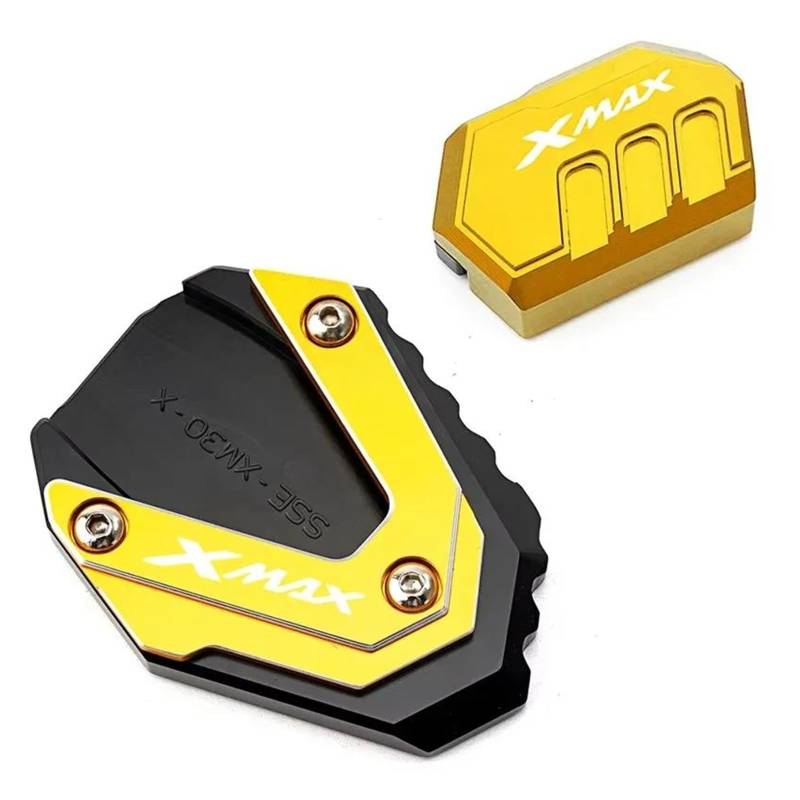 Für Xmax 300 125 250 400 XMAX300 Xmax250 Xmax400 X-MAX CNC-Säule Hilfsseitenständer Vergrößerung Kickstand Pad(Gold) von mojieou