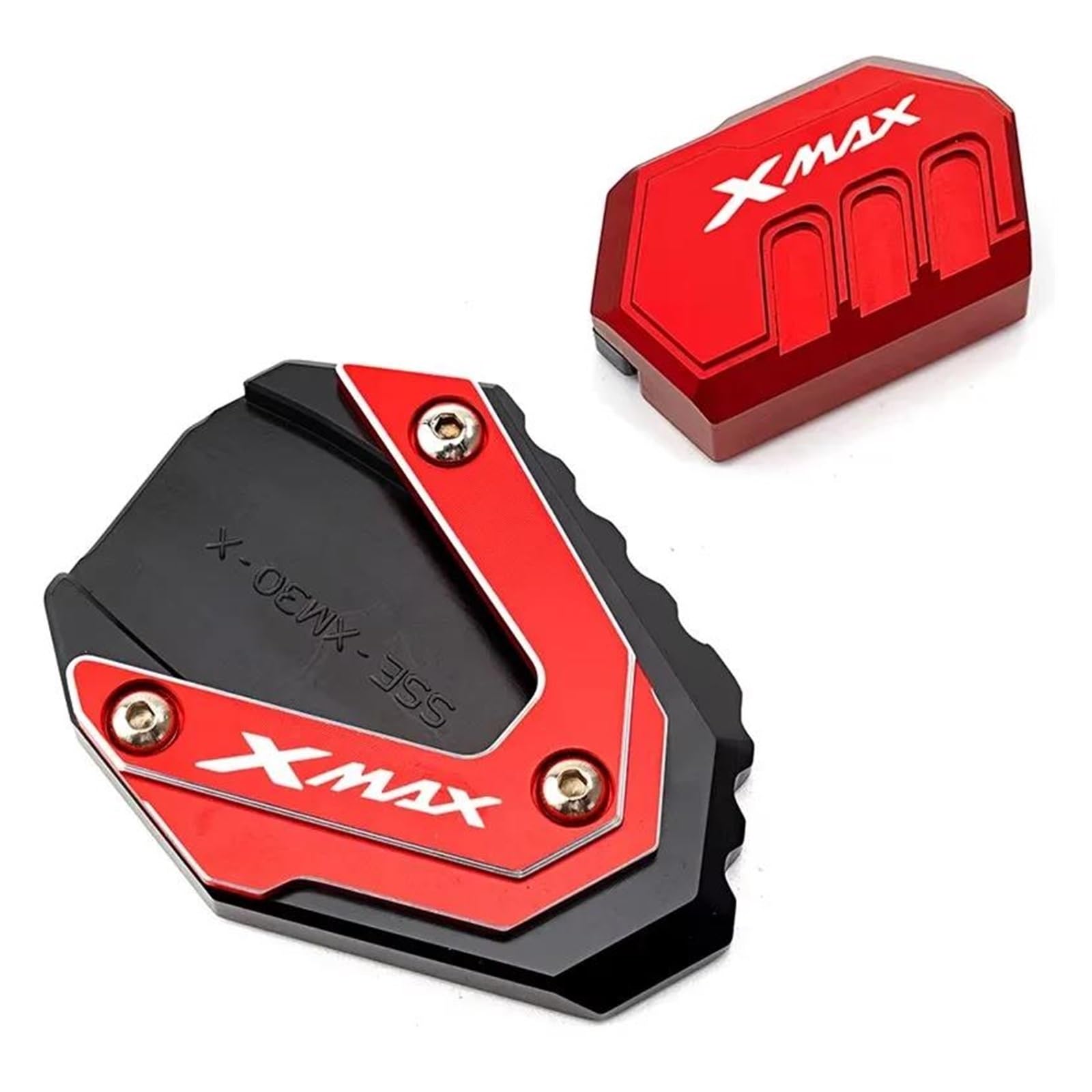 Für Xmax 300 125 250 400 XMAX300 Xmax250 Xmax400 X-MAX CNC-Säule Hilfsseitenständer Vergrößerung Kickstand Pad(Red) von mojieou