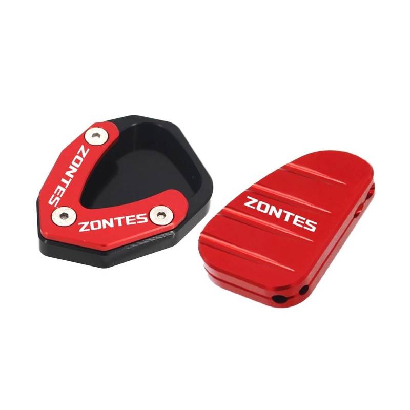 Für Zontes 150m 150d 350d 350m 368d 368m Motorrad Kickstand Fuß Seitenständer Verlängerung Pad Stützplatte(Red) von mojieou