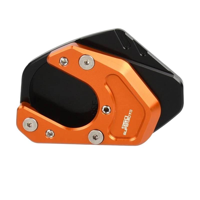 mojieou Für 950 Supermoto 2006 Seitenstützverlängerungspolster Fußseitenständerverlängerung CNC-Aluminium-Ständervergrößerungsplattenpolster(Orange) von mojieou