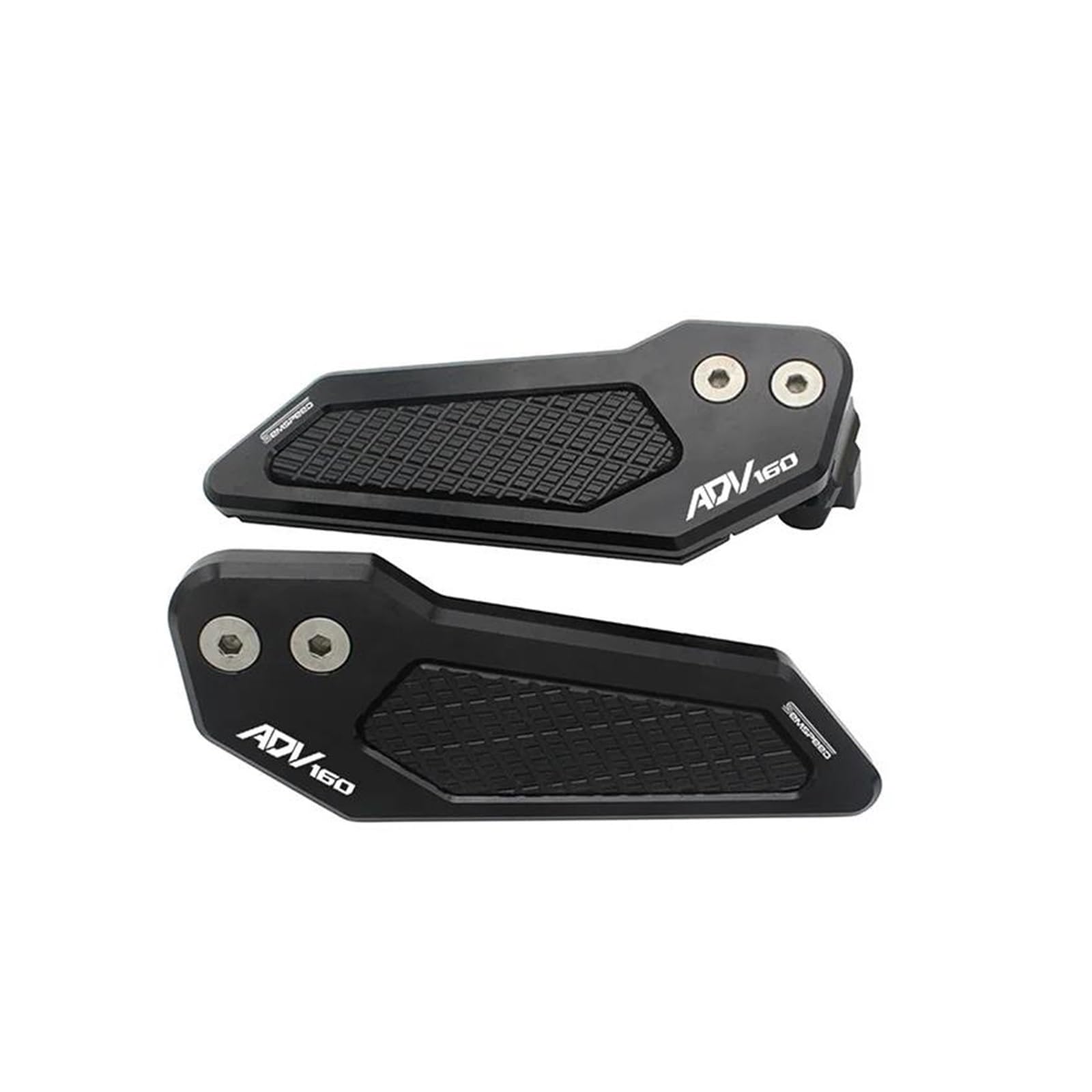 mojieou Für ADV 160 Adv160 2022 2023 CNC Fußstützen Pedale Hinten Passagier Fuß Pads Semspeed Motorrad Teile(Schwarz) von mojieou