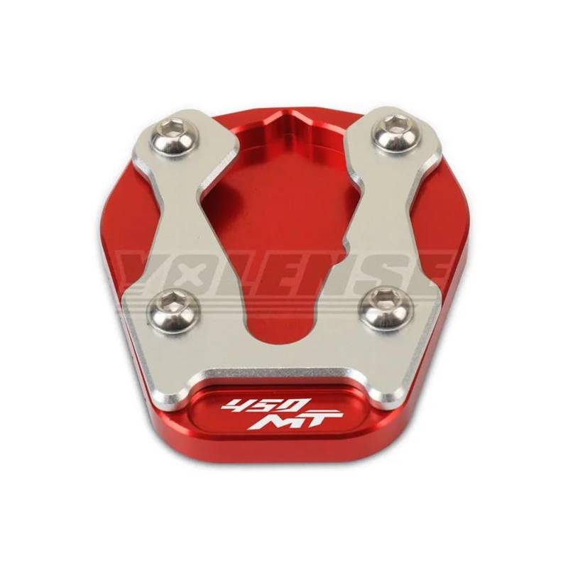 mojieou Für CFMOTO 450MT 450 MT 2024 2025 CNC Kickstand Seitenständer Ständerverlängerung Vergrößerungspad(Red b) von mojieou