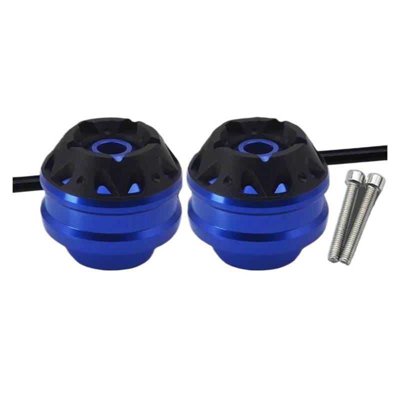 mojieou Für MT-07 MT-09 FZ09 FJ09 XSR900 XSR700 2024 Vorder- Und Hinterradachse Gabel Crash Slider Cap Radschutzpolster(Front Blue) von mojieou