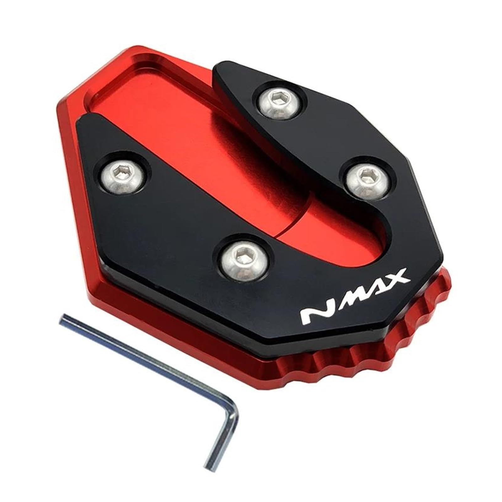 mojieou Für NMAX155 NMAX125 NMAX 155 125 160 2020-2023 Ständer Seitenständer Verlängerungspolster Vergrößerungsplatte(Red) von mojieou