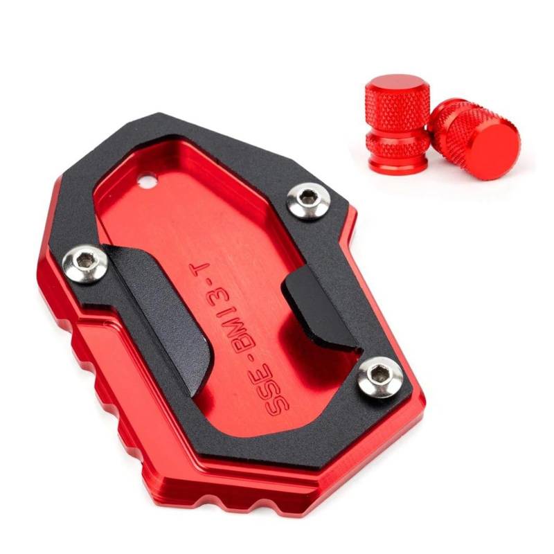 mojieou Für R1300GS R 1300 GS R 1300GS 2024 CNC Ständer Pad Fuß Seite Stehen Extension Platte Reifen Ventil Kappen(Red) von mojieou