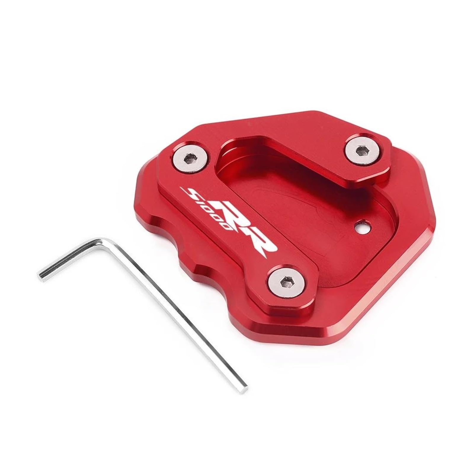 mojieou Für S1000RR S1000 RR 2009-2018 CNC Aluminium Ständer Seitenständer Verlängerung Vergrößerungsplatte Pad(Red) von mojieou