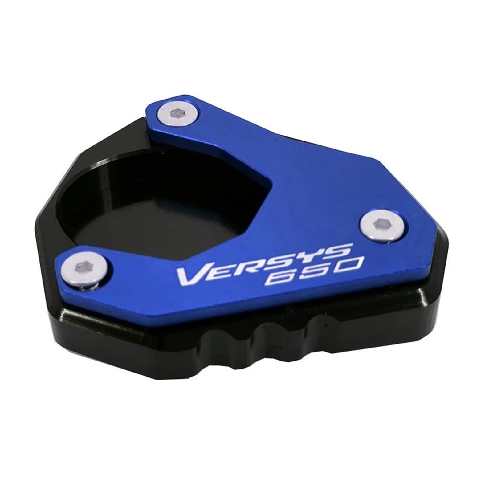 mojieou Für VERSYS 650 VERSYS650 ABS 2010-2023 2019 2015 CNC Kickstand Fuß Seitenständer Verlängerungspolster Stützplatte(Blau) von mojieou