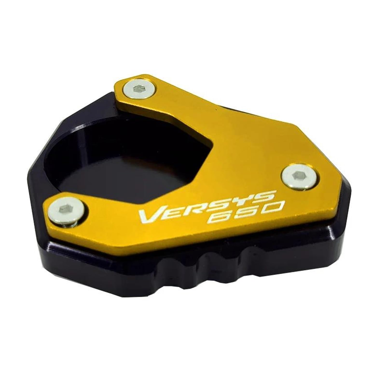 mojieou Für VERSYS 650 VERSYS650 ABS 2010-2023 2019 2015 CNC Kickstand Fuß Seitenständer Verlängerungspolster Stützplatte(Gold) von mojieou