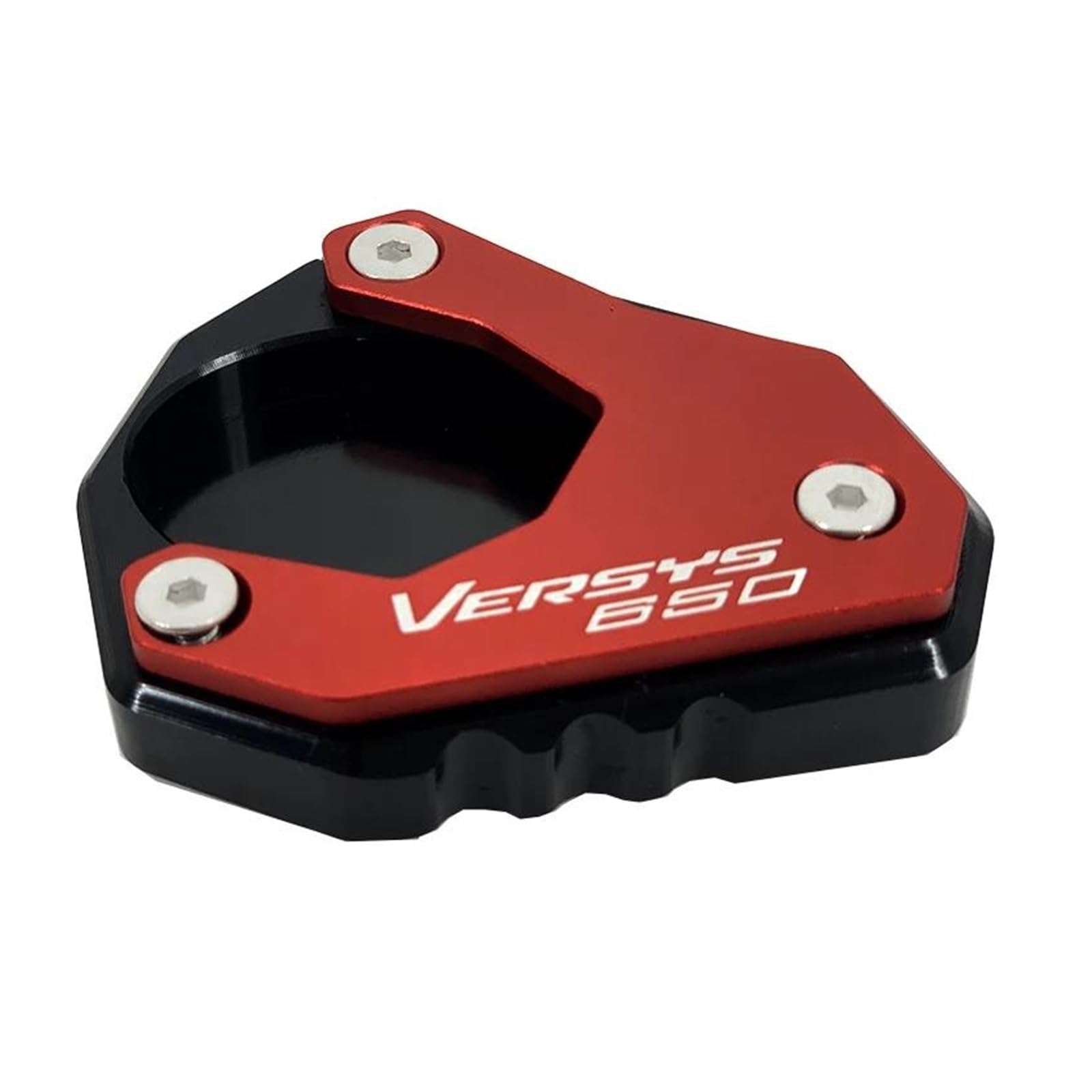 mojieou Für VERSYS 650 VERSYS650 ABS 2010-2023 2019 2015 CNC Kickstand Fuß Seitenständer Verlängerungspolster Stützplatte(Red) von mojieou