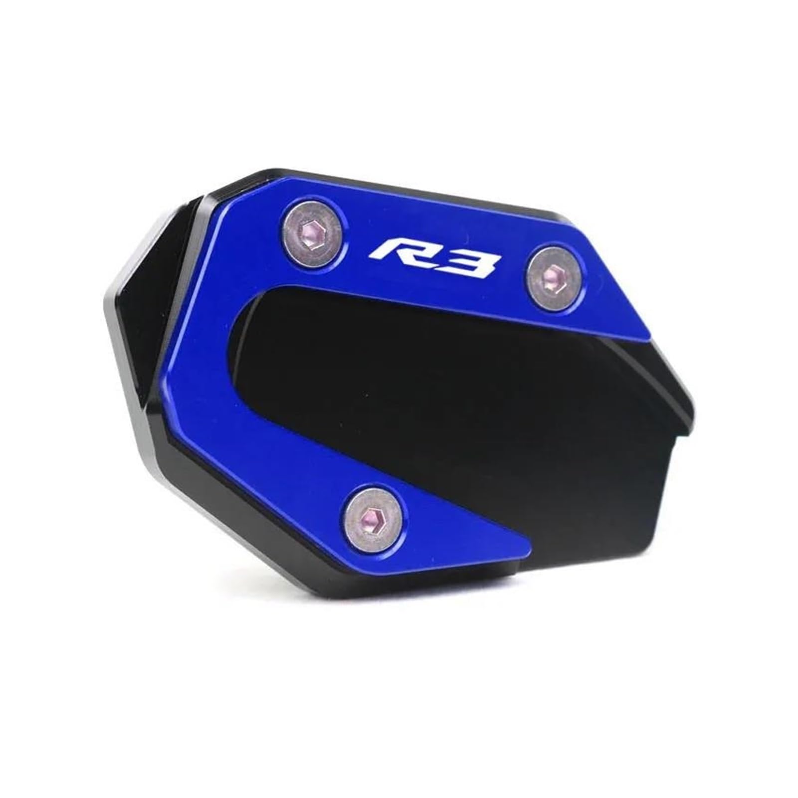 mojieou Für YZF-R3 YZFR3 ABS YZF-R25 YZF R3 R25 2015-2018 CNC Fuß Seitenständer Verlängerungspolster Stützplatte Vergrößern(Blue R3) von mojieou