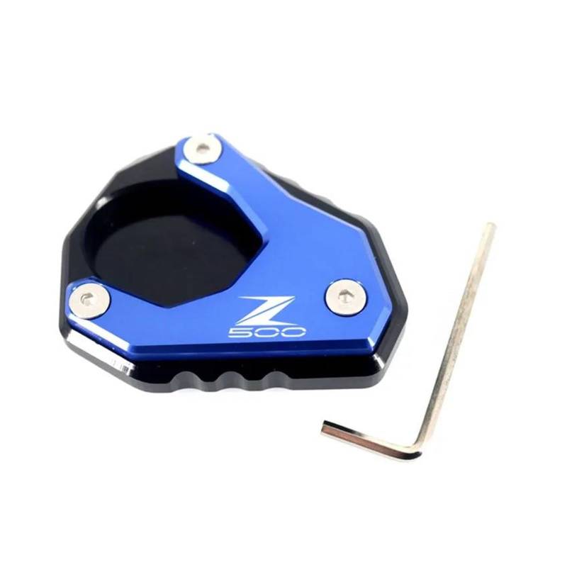 mojieou Für Z500 NINJA500 Z 500 Ninja 500 2024 2025 Kickstand Fuß Seite Stehen Verlängerung Pad Unterstützung Platte Vergrößern(Blau) von mojieou