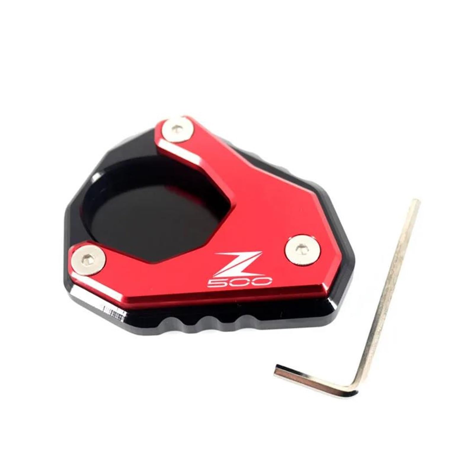 mojieou Für Z500 NINJA500 Z 500 Ninja 500 2024 2025 Kickstand Fuß Seite Stehen Verlängerung Pad Unterstützung Platte Vergrößern(Red) von mojieou