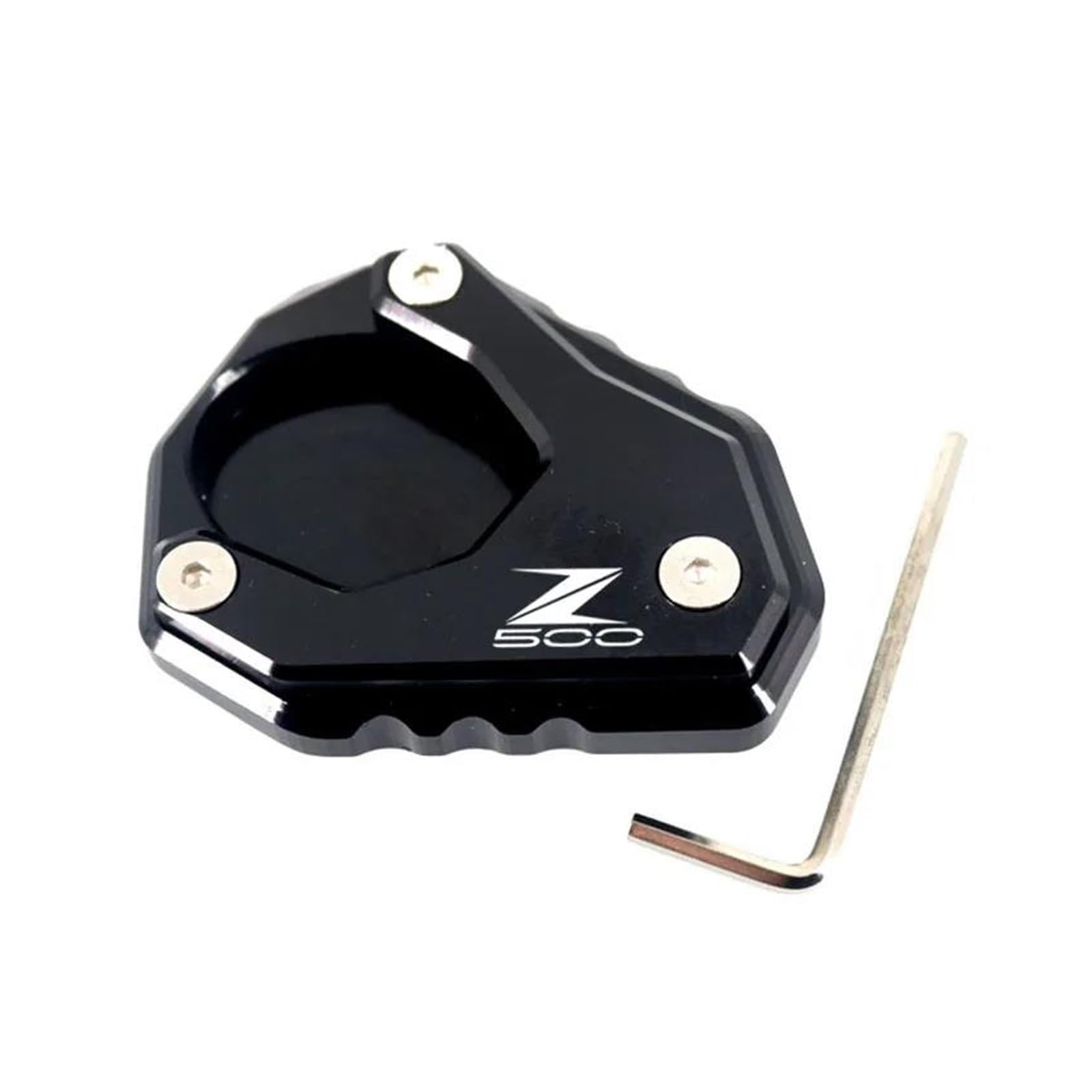 mojieou Für Z500 NINJA500 Z 500 Ninja 500 2024 2025 Kickstand Fuß Seite Stehen Verlängerung Pad Unterstützung Platte Vergrößern(Schwarz) von mojieou