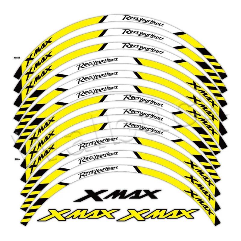 mojieou Neu Verpacken Für Yamaha Xmax 150 250 300 Xmax300 Xmax250 Xmax150 Rad Aufkleber Roller Felge Streifen Klebeband Aufkleber(Natural 1a) von mojieou