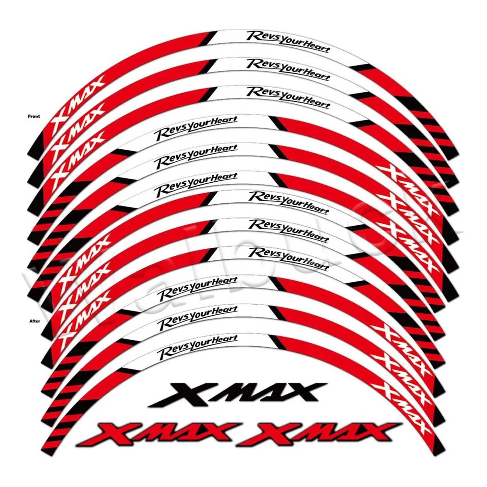 mojieou Neu Verpacken Für Yamaha Xmax 150 250 300 Xmax300 Xmax250 Xmax150 Rad Aufkleber Roller Felge Streifen Klebeband Aufkleber(Natural 4a) von mojieou